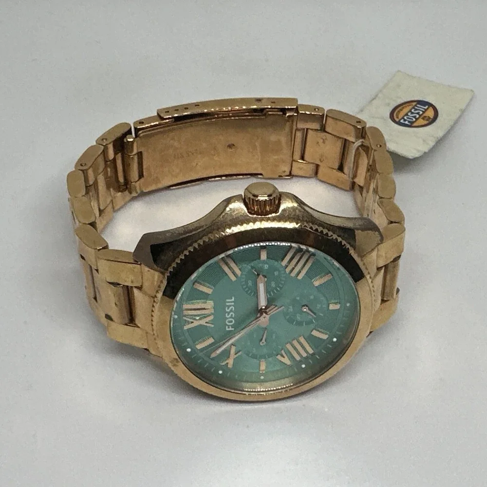 Fossil Cecile AM4540 Womens Gold Stainless Steel Quartz Chronograph Watch HME577
